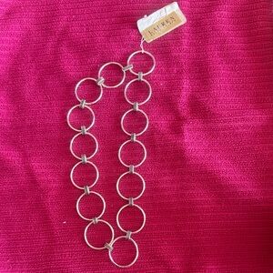 Ralph Lauren silver circle hidden clasp necklace.
